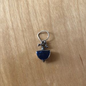 Lapis pendant piece sterling silver for parts